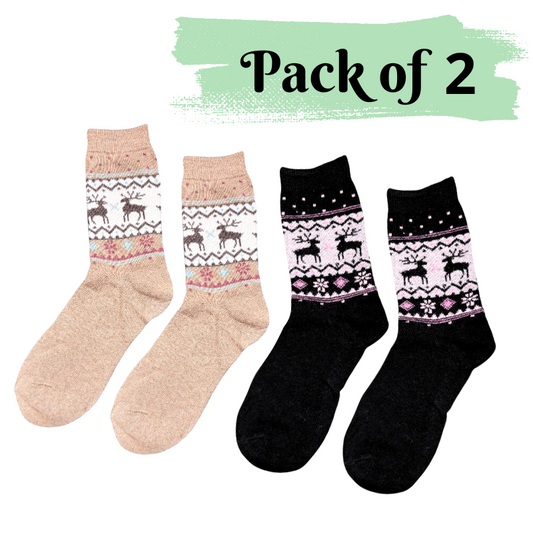 Reindeer Woolen Socks Combo