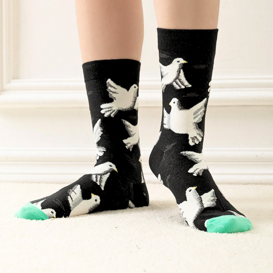 Pigeon & Geometry Socks